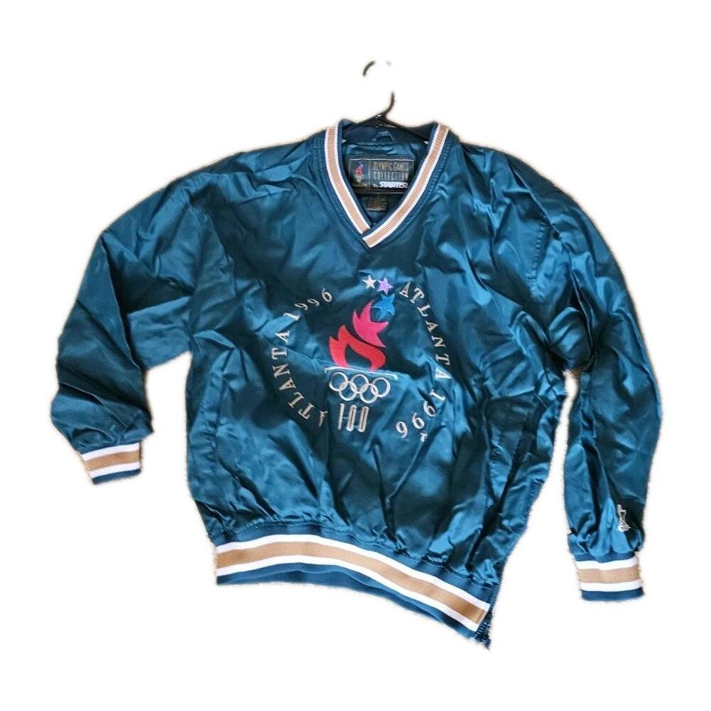 Olympic Games Collection by Starter 1996 Atlanta Pullover Jacket SZ Med Teflon